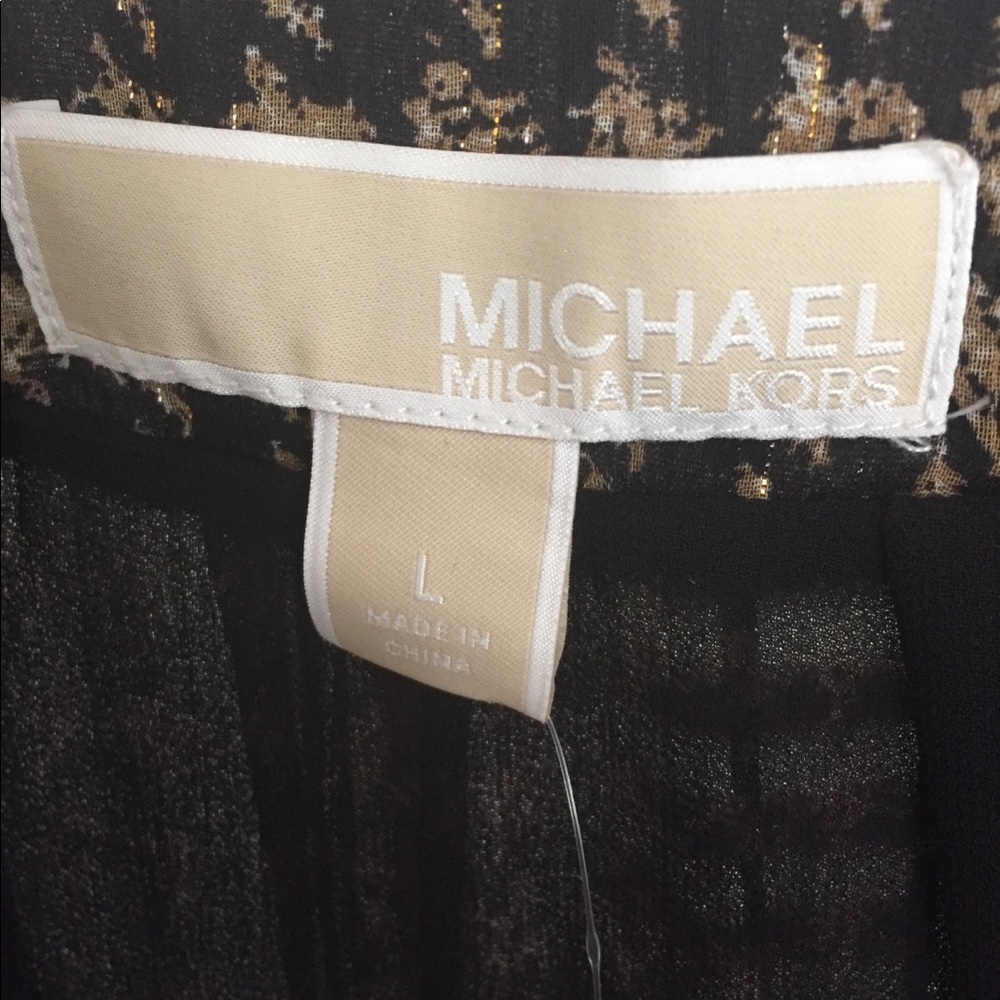 ๐ MICHAEL KORS BLACK & GOLD LONG SLEEVE DRESS- L - Picture 7 of 7